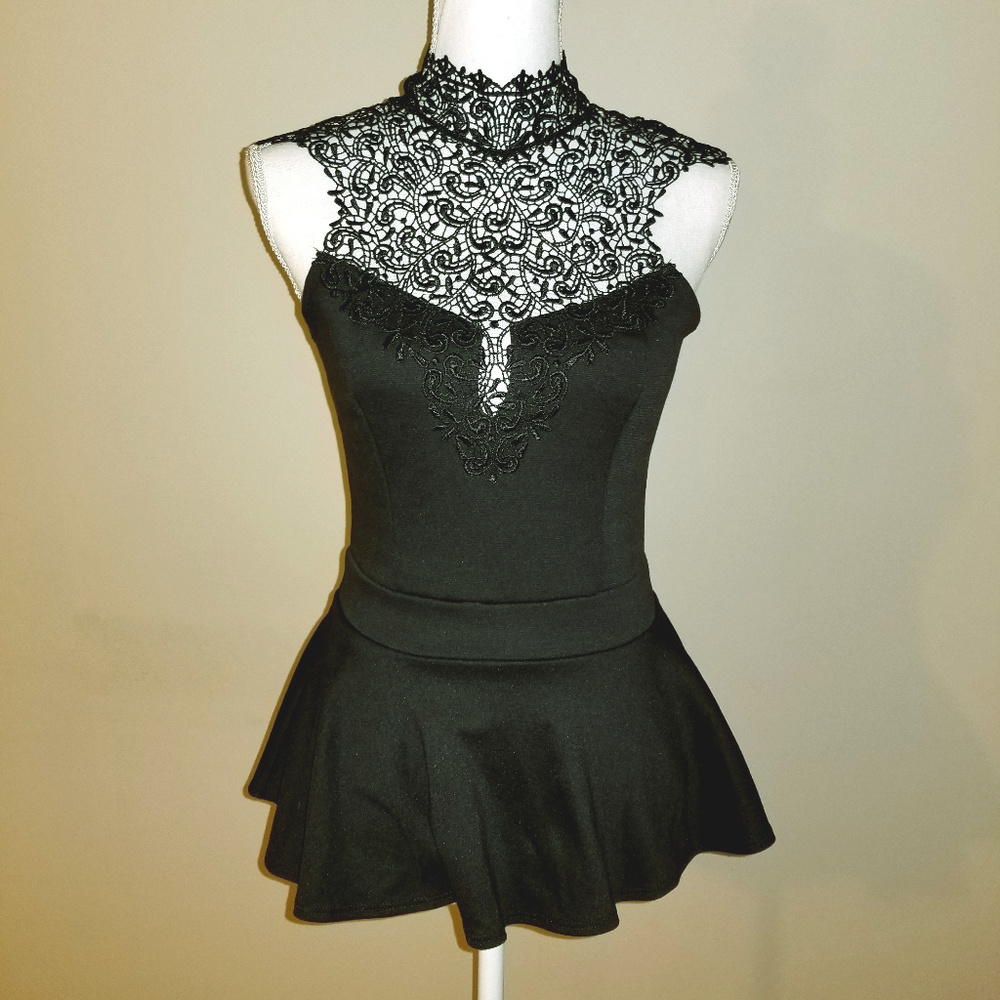 Black Peplum Top
